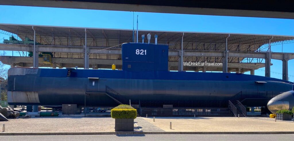 Historic submarine and maritime exhibits outside the Naval Heritage Collection Museum in Tivat.