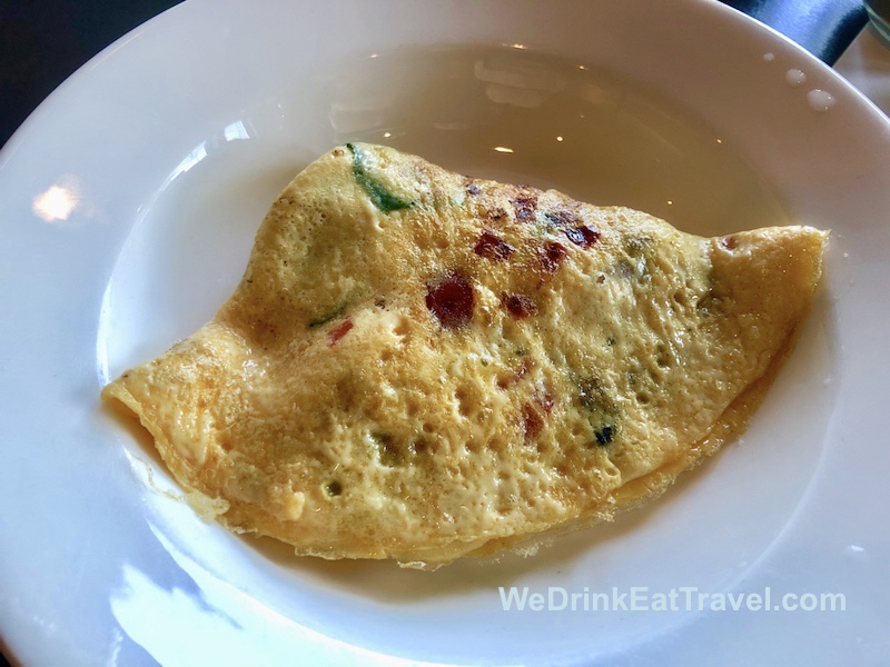 Close-up of an omelette at Windows Restaurant buffet breakfast at the Pullman Albert Park Hotel.